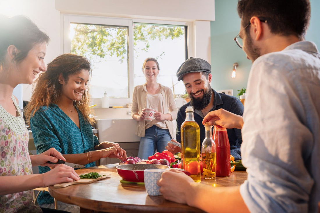 friends at a table
