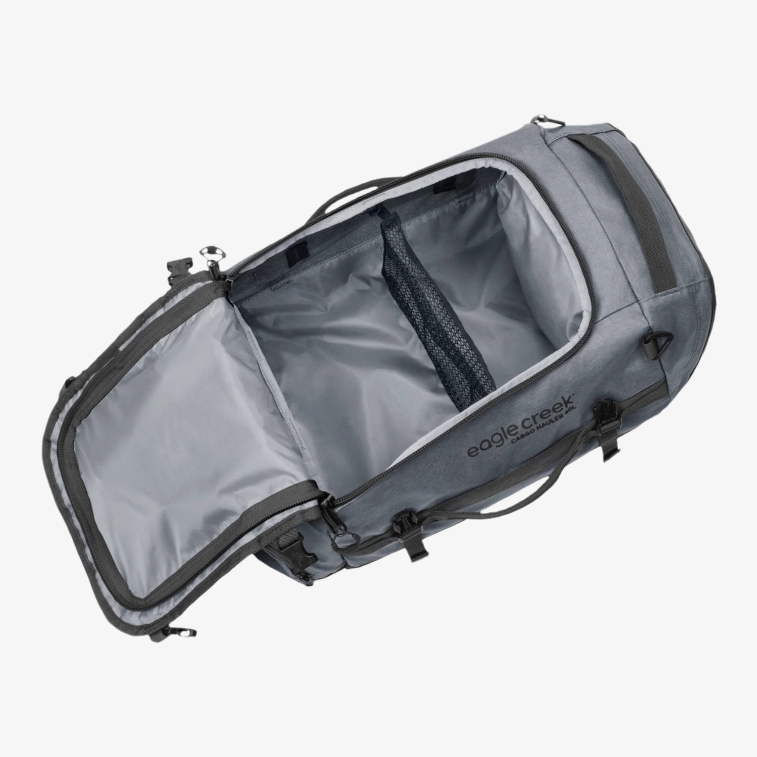 Grey Backpack and Duffel Bag