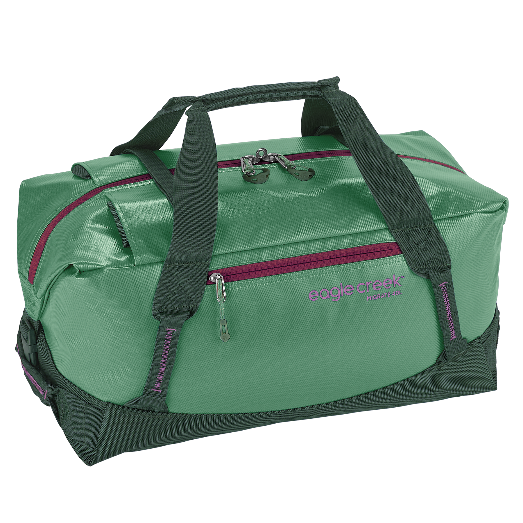 Green duffel bag popular with strap New