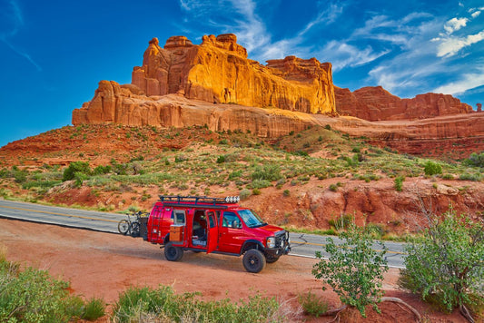 Exploring Arches National Park in a campervan
