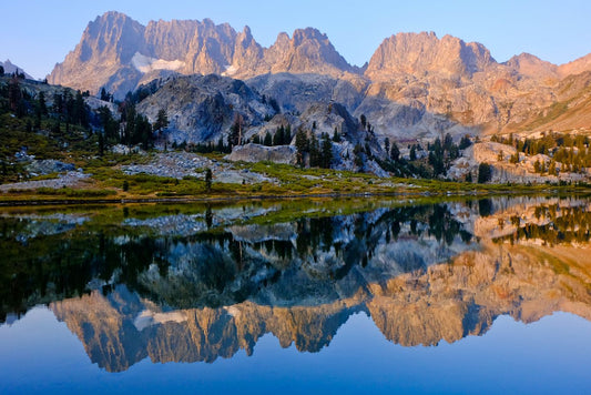 Mountain Sunrise Reflected in Alpine Lake
