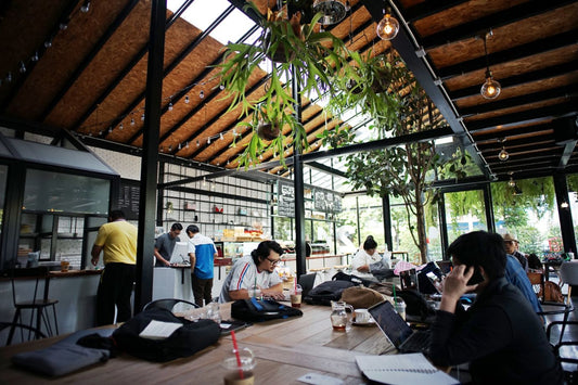 people in a Thailand cafe