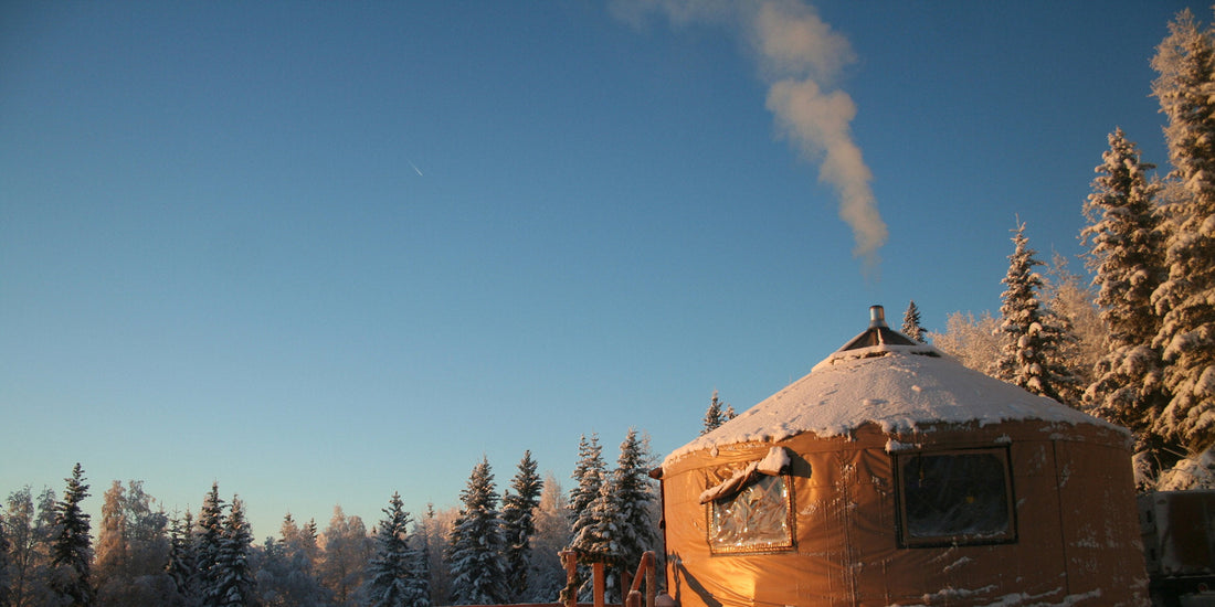 winter yurt camping