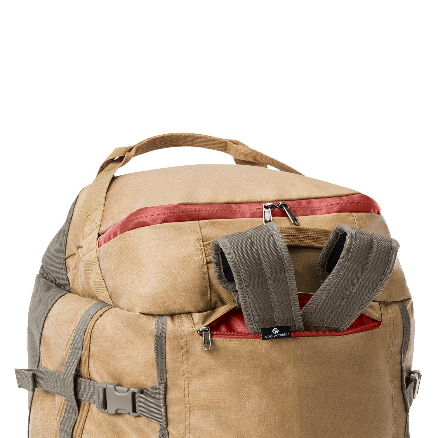 Cargo Hauler 130L Wheeled Duffel Bag - Stowaway Backpack Straps Detail View 