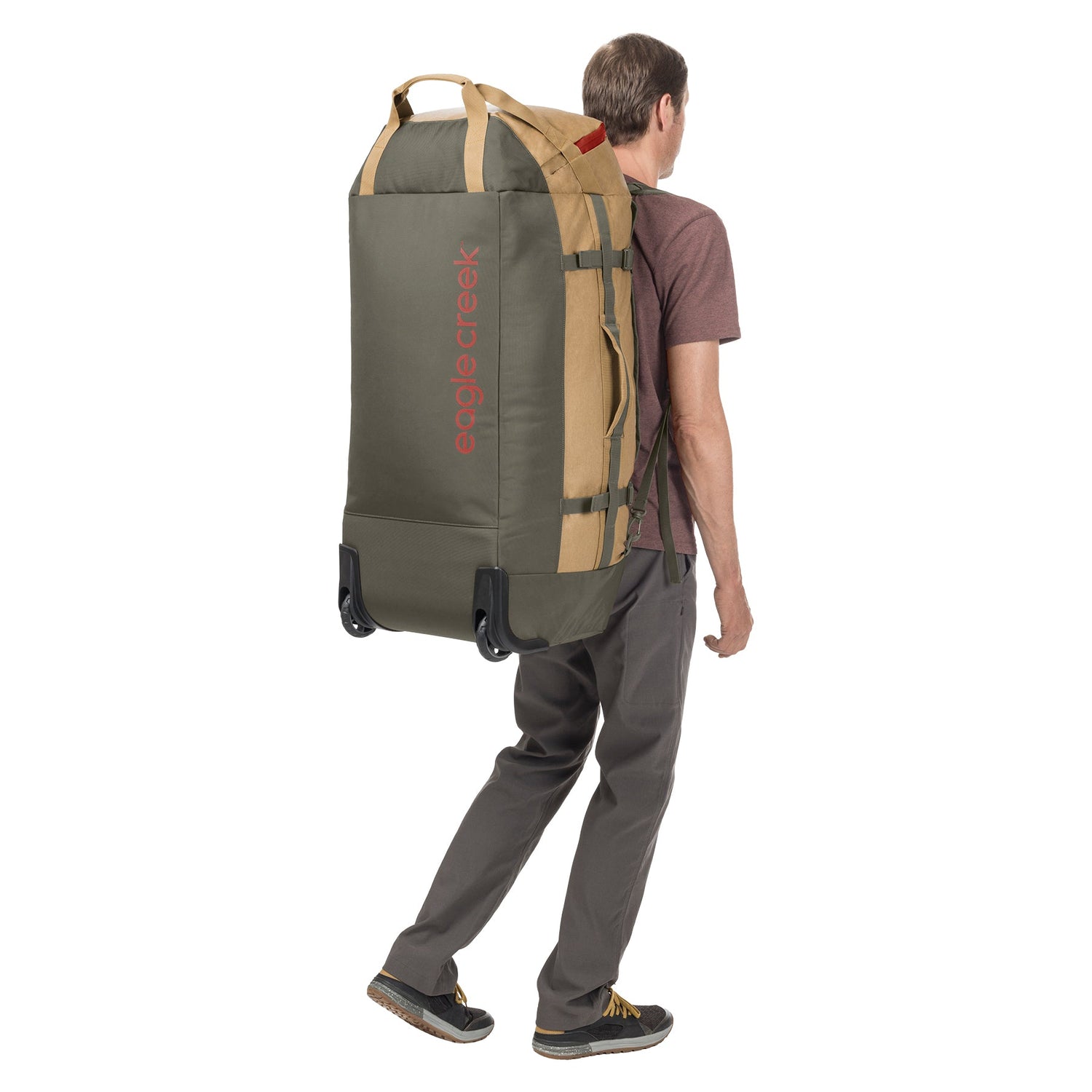 Cargo Hauler 130L Wheeled Duffel Bag - Backpack Carry Detail View 