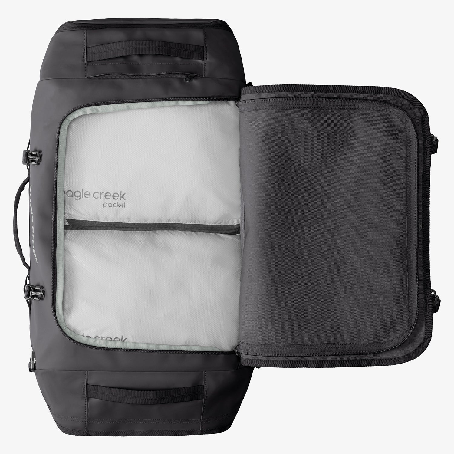 Black Duffle Bag Internal Organization Eagle Creek