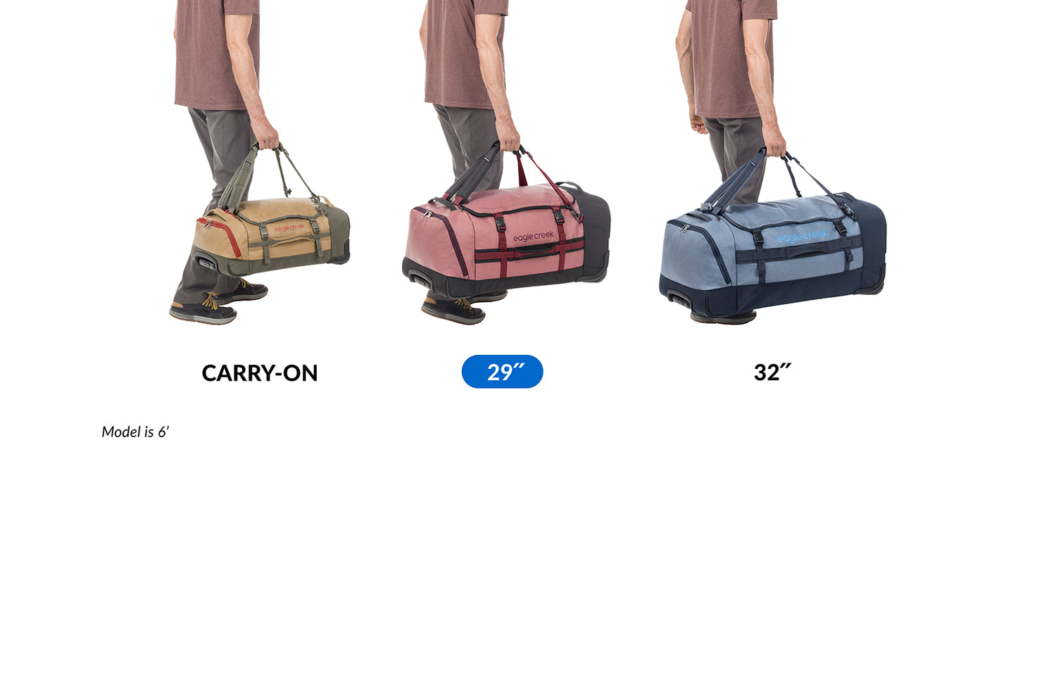 Glacier Blue Convertible Duffel Luggage with Wheels