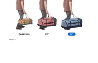 Safari Brown Convertible Duffel Luggage with Wheels