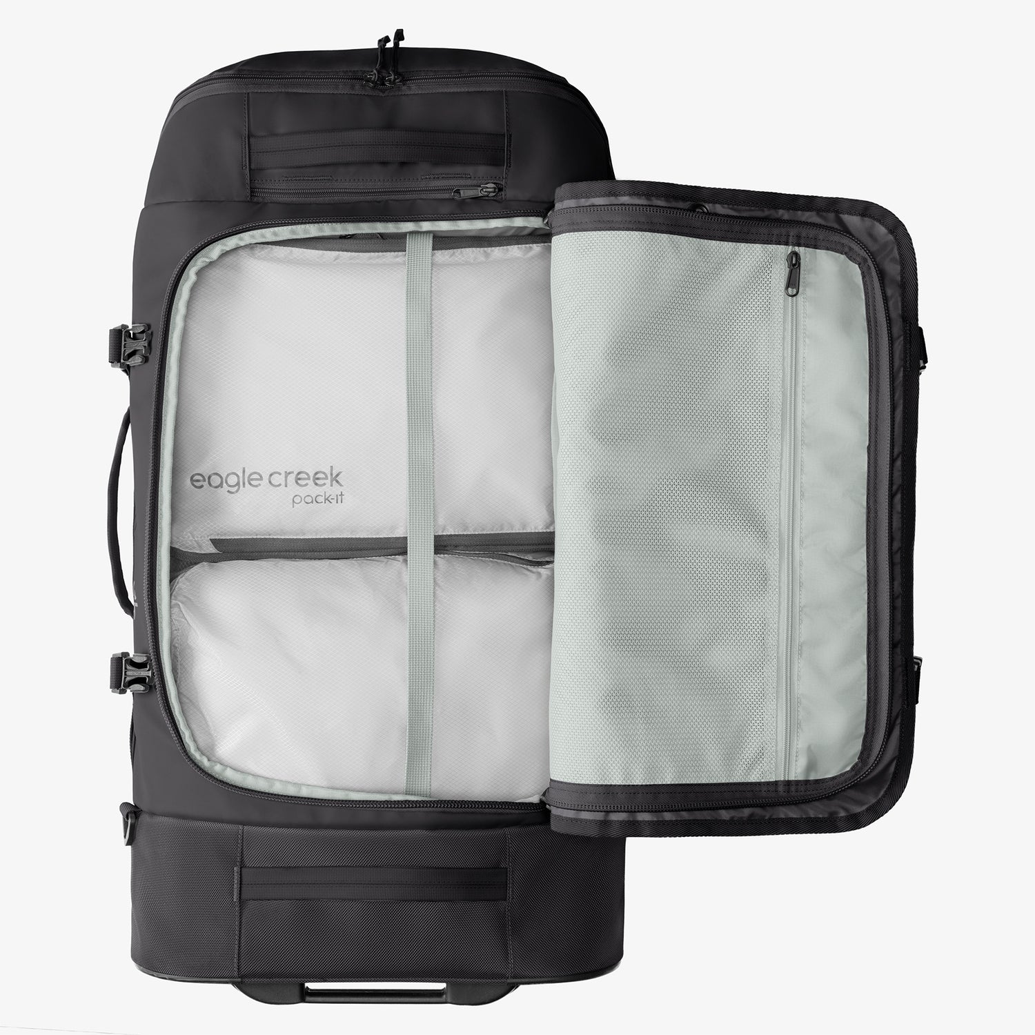 Black Duffle Bag Luggage Internal Organization Eagle Creek