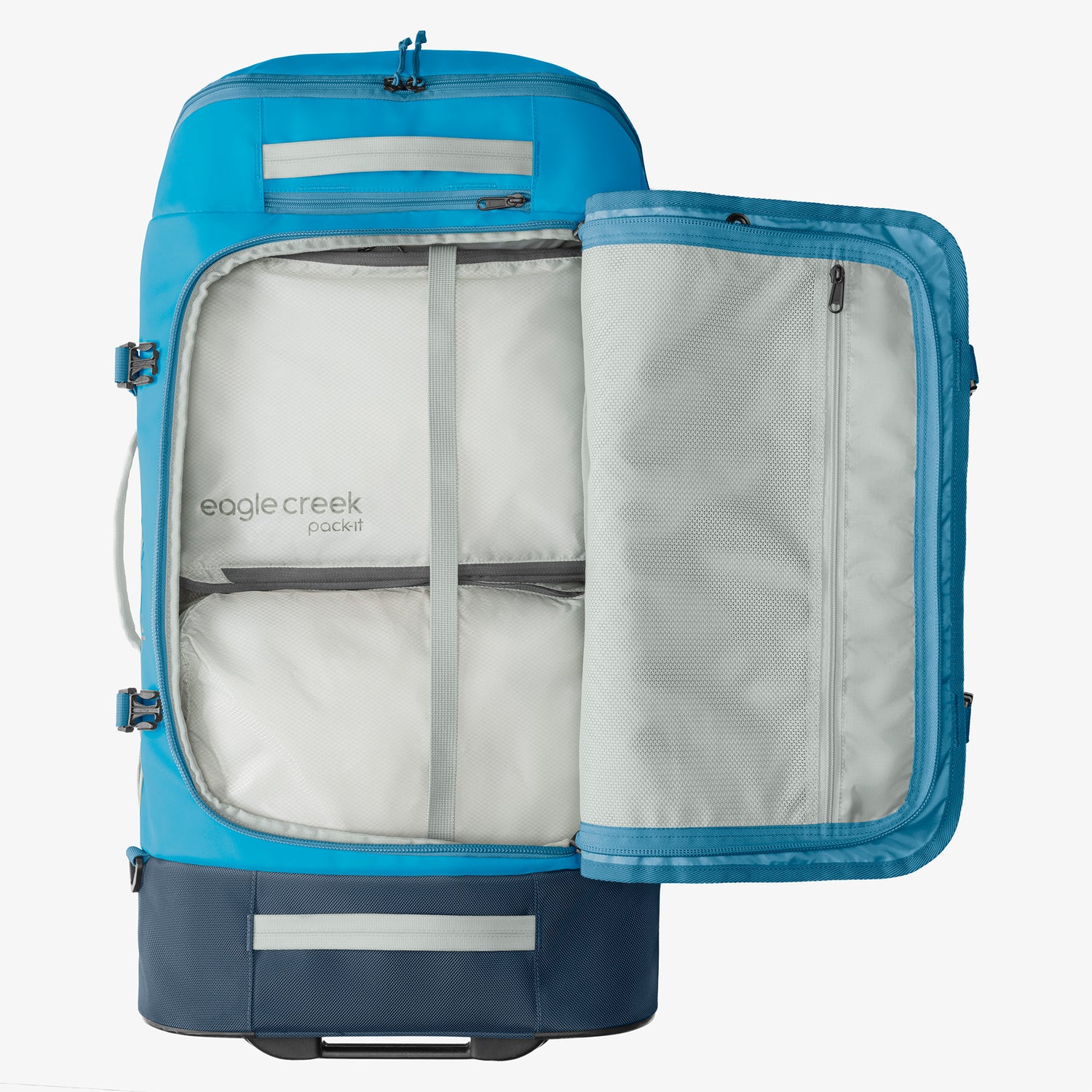 Blue Checked Luggage Internal Organization Eagle Creek