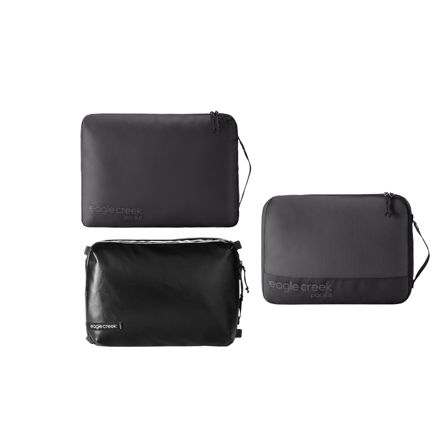 Pack-It® Mixed Cube M/M/M Set - Eagle Creek Best Packing Cubes Black View 