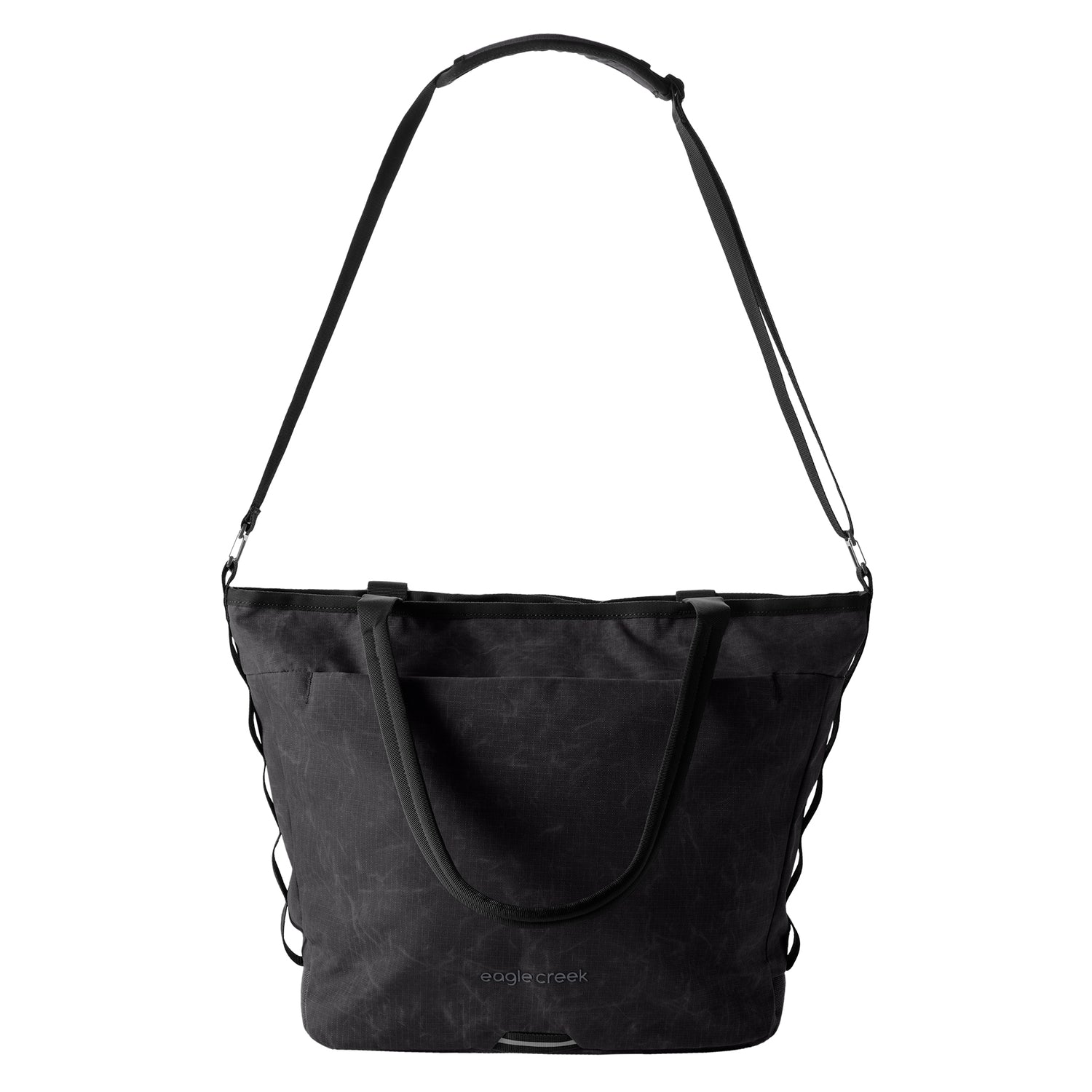 Explore Tote Bag - Black Tote Bags Shoulder Strap Detail View 