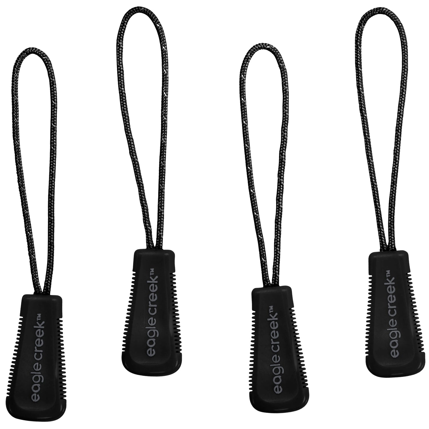 Reflective Zipper Pull Set - Black Reflective Luggage Zipper Pulls Eagle Creek View 