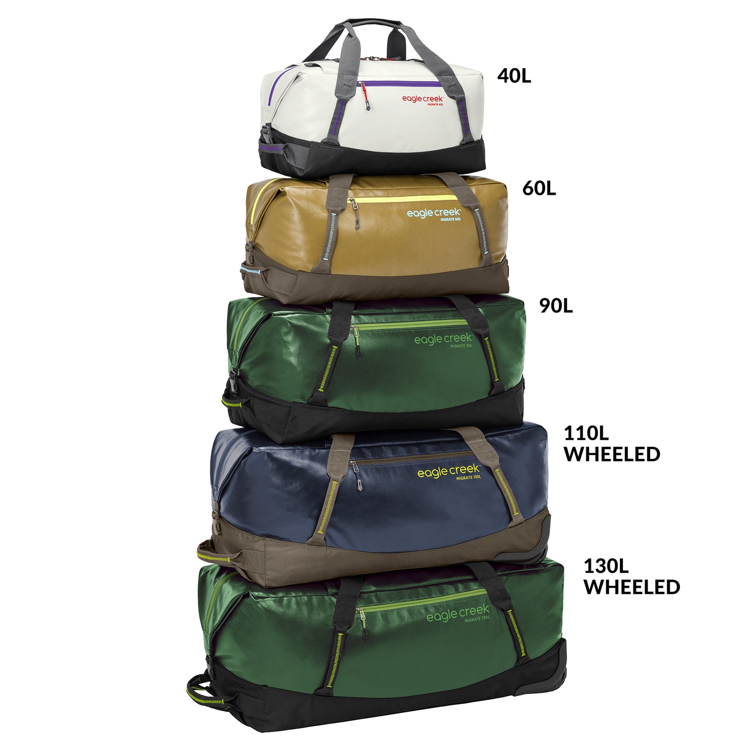 Migrate 40L Duffel Bag - Willow Green Convertible Backpack Duffel Bag Carry-On View 